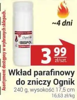 Nasz Sklep Wkład parafinowy do zniczy Ognik oferta