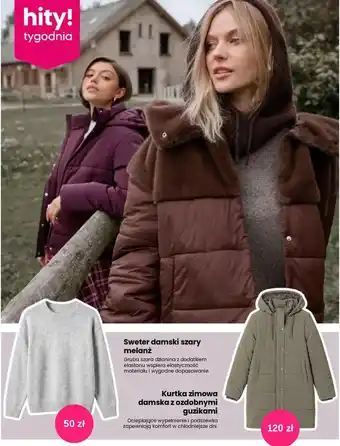 Sweter damski szary melanż