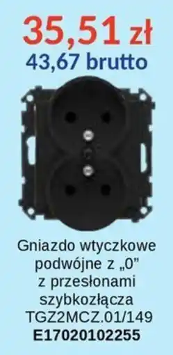 AT Gniazdo wtyczkowe podwójne z „0” z przesłonami szybkozłącza TGZ2MCZ.01/149 oferta