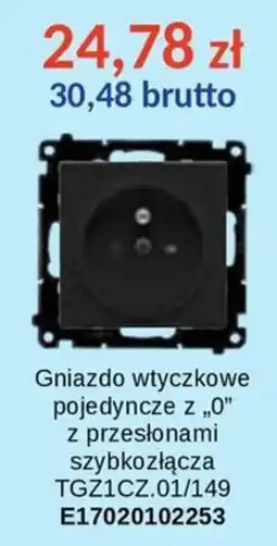 AT Gniazdo wtyczkowe pojedyncze z "0" z przesłonami szybkozłącza TGZ1CZ.01/149 oferta