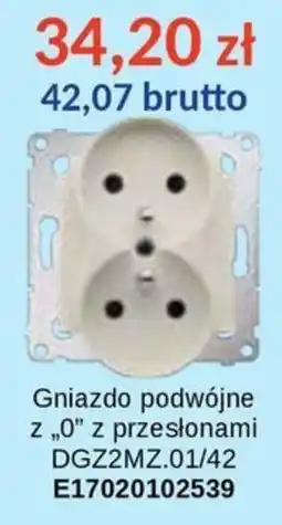 AT Gniazdo podwójne z „0” z przesłonami DGZ2MZ.01/42 oferta