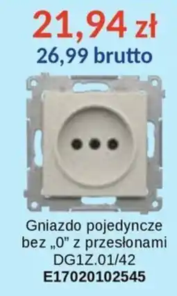 AT Gniazdo pojedyncze bez „0” z przesłonami DG1Z.01/42 oferta