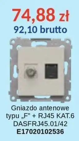 AT Gniazdo antenowe typu "F" + RJ45 KAT.6 DASFRJ45.01/42 oferta
