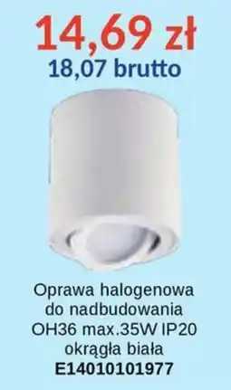 AT Oprawa halogenowa do nadbudowania OH36 max.35W IP20 okrągła biała oferta