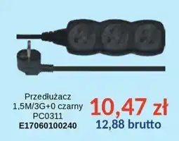 AT Przedłużacz 1,5M/3G+0 czarny oferta
