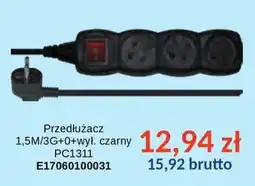 AT Przedłużacz 1,5M/3G+0+wył. czarny PC1311 oferta