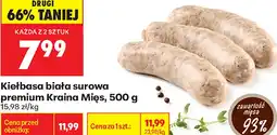 Biedronka Kiełbasa biała surowa premium Kraina Mięs oferta