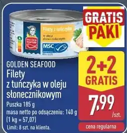 ALDI GOLDEN SEAFOOD Filety z tuńczyka w oleju słonecznikowym oferta