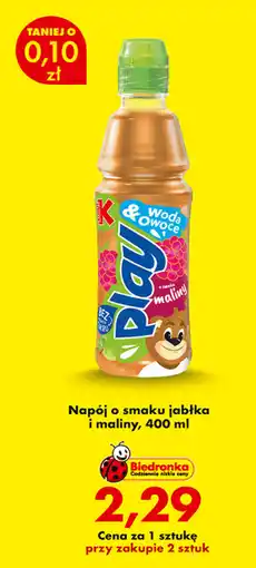Biedronka Napój Kubuś Play o smaku jabłka i maliny oferta