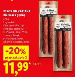Lidl Kiełbasa z gęsiną Krajana oferta