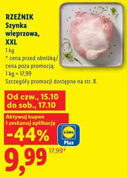 Lidl Rzeźnik Szynka wieprzowa oferta