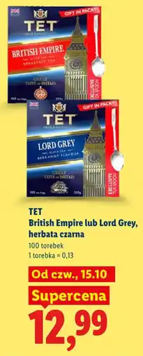 Lidl TET British Empire lub Lord Grey, herbata czarna oferta