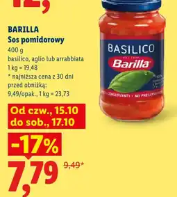 Lidl Sos pomidorowy Basilico Barilla oferta