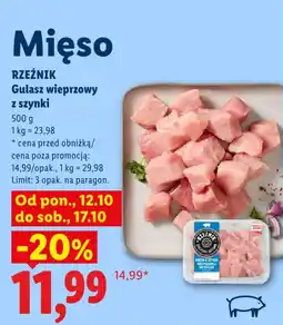 Lidl Rzeźnik Gulasz wieprzowy z szynki oferta