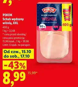 Lidl Pikok schab wędzony wiśnią, xxl oferta