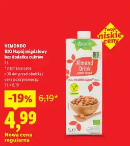 Lidl VEMONDO BIO Napój migdałowy bez dodatku cukrów oferta