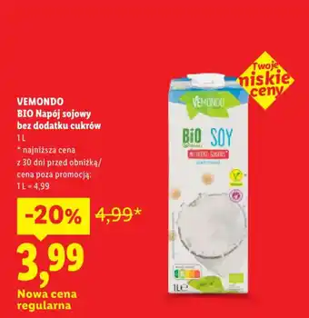 Lidl VEMONDO BIO Napój sojowy bez dodatku cukrów oferta