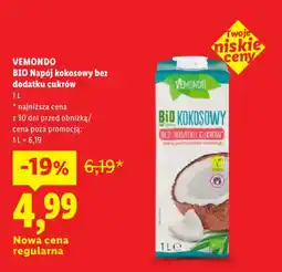 Lidl Vemondo bio napój kokosowy bez dodatku cukrów oferta