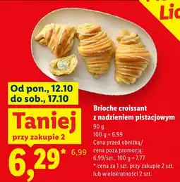 Lidl Brioche croissant z nadzieniem pistacjowym oferta