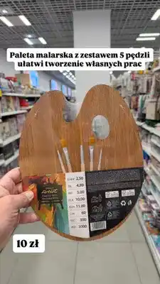 Pepco Paleta malarska z zestawem 5 pędzli Pepco Artist oferta
