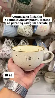 Pepco Filiżanka ceramiczna w kropki oferta