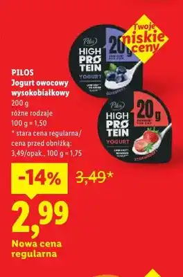 Lidl Jogurt owocowy wysokobiałkowy Pilos oferta