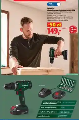 Lidl Akumulatorowa wiertarkowkrętarka Parkside 20V oferta