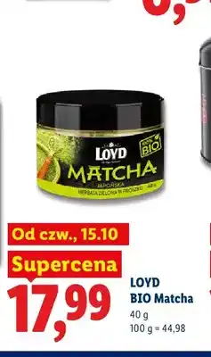 Lidl Herbata zielona w proszku Loyd Matcha oferta