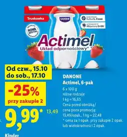 Lidl Napój jogurtowy Danone Actimel Truskawka 6-pak oferta