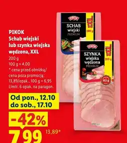 Lidl Szynka wiejska wędzona Pikok Premium XXL oferta
