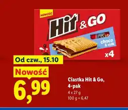 Lidl Ciastka Hit & Go Choco & Milk 4-pak oferta