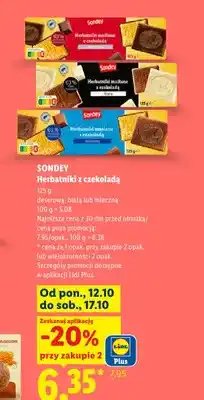 Lidl Herbatniki maślane z czekoladą białą Sondey oferta