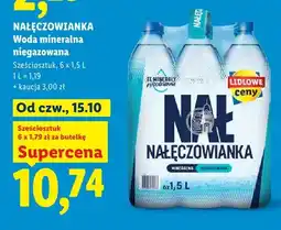 Lidl Woda mineralna niegazowana Nałęczowianka 6-pak oferta