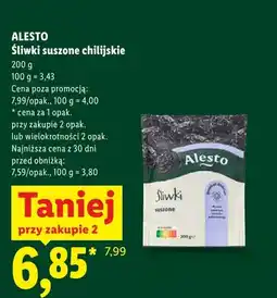 Lidl Śliwki suszone chilijskie Alesto oferta