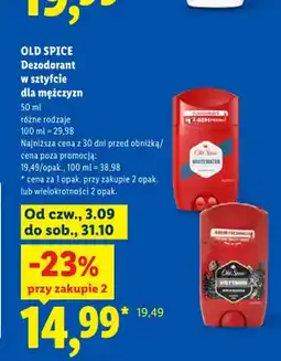 Lidl Dezodorant w sztyfcie dla mężczyzn Old Spice Whitewater oferta