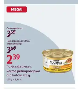 Rossmann Karma pełnoporcjowa dla kotów Purina Gourmet oferta
