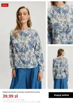 Greenpoint Elegancka bluzka w kwiaty z podkreśloną talią Greenpoint oferta