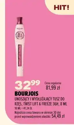 Drogerie Natura Unoszący i wydłużający tusz do rzęs Twist Lift & Freeze 36h Bourjois oferta