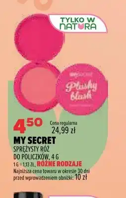 Drogerie Natura Sprężysty róż do policzków My Secret oferta