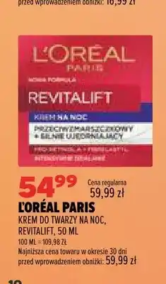 Drogerie Natura Krem do twarzy na noc Revitalift L'Oréal Paris oferta