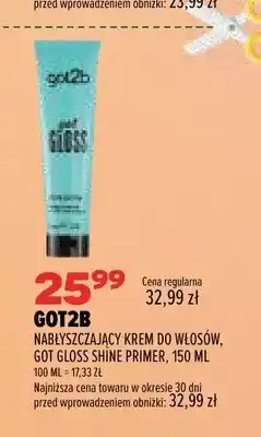 Drogerie Natura Nabłyszczający krem do włosów Got Gloss Shine Primer Got2b oferta