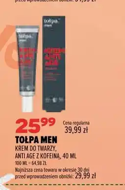 Drogerie Natura Krem do twarzy Anti Age z kofeiną Tołpa Men oferta