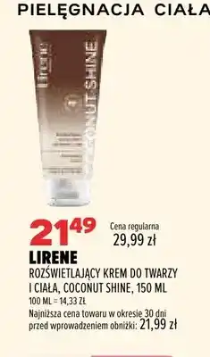 Drogerie Natura Rozświetlający krem do twarzy i ciała Coconut Shine Lirene oferta