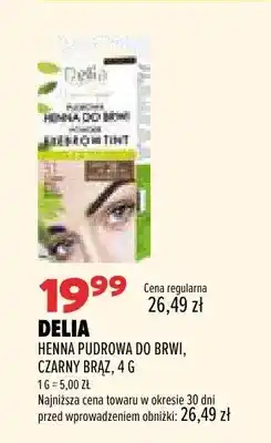 Drogerie Natura Henna pudrowa do brwi czarny brąz Delia oferta