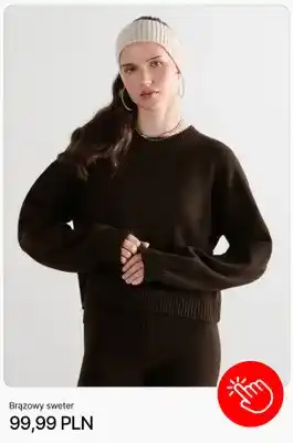 Brązowy sweter Cropp