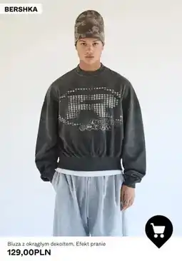 Bershka Bluza z okrągłym dekoltem efekt pranie Bershka oferta