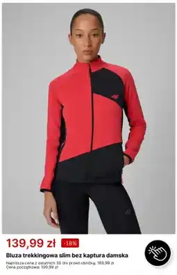 4F Bluza trekkingowa slim bez kaptura damska 4F oferta