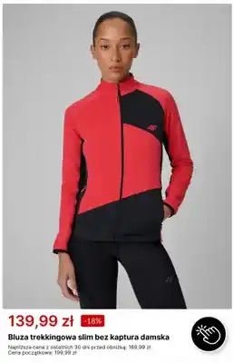 Bluza trekkingowa slim bez kaptura damska 4F