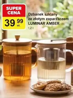 Carrefour Dzbanek szklany ze złotym zaparzaczem LUMINAR AMBER oferta