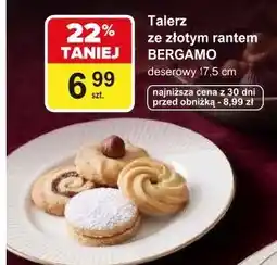 Carrefour Talerz deserowy ze złotym rantem BERGAMO 17,5 cm oferta